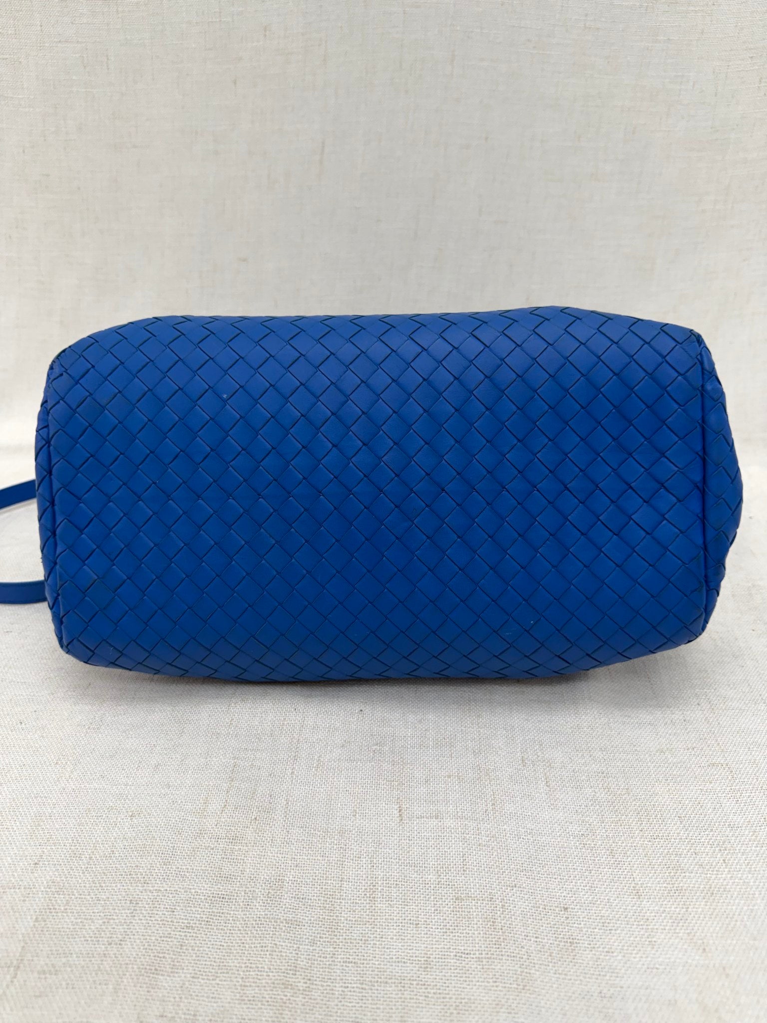 Bottega Veneta Blue Intrecciato Small Nappa Roma Satchel 2Way Bag