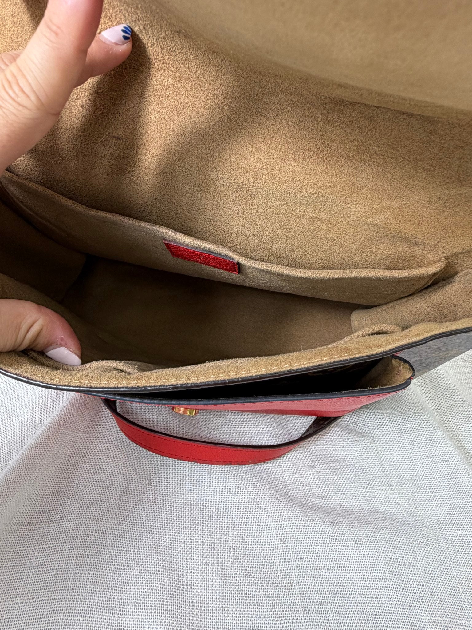 Louis Vuitton Monogram Red Leather Marignan Messenger Bag