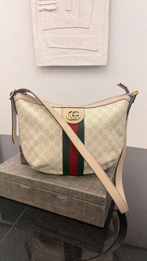 BRAND NEW - Gucci Cream GG Supreme Ophidia GG Small Shoulder Bag