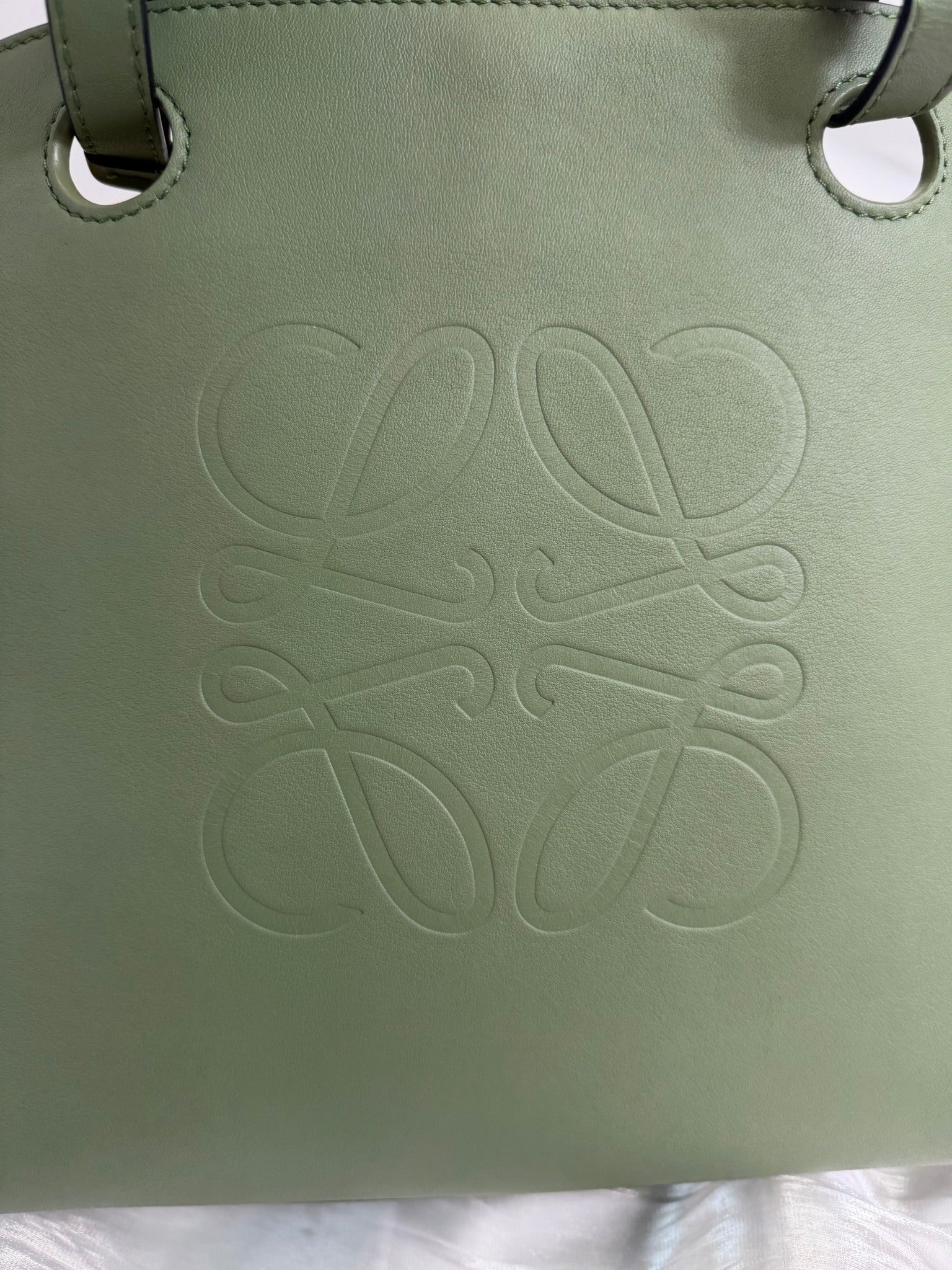 Loewe Eucalyptus Green Leather Anagram Tote Bag