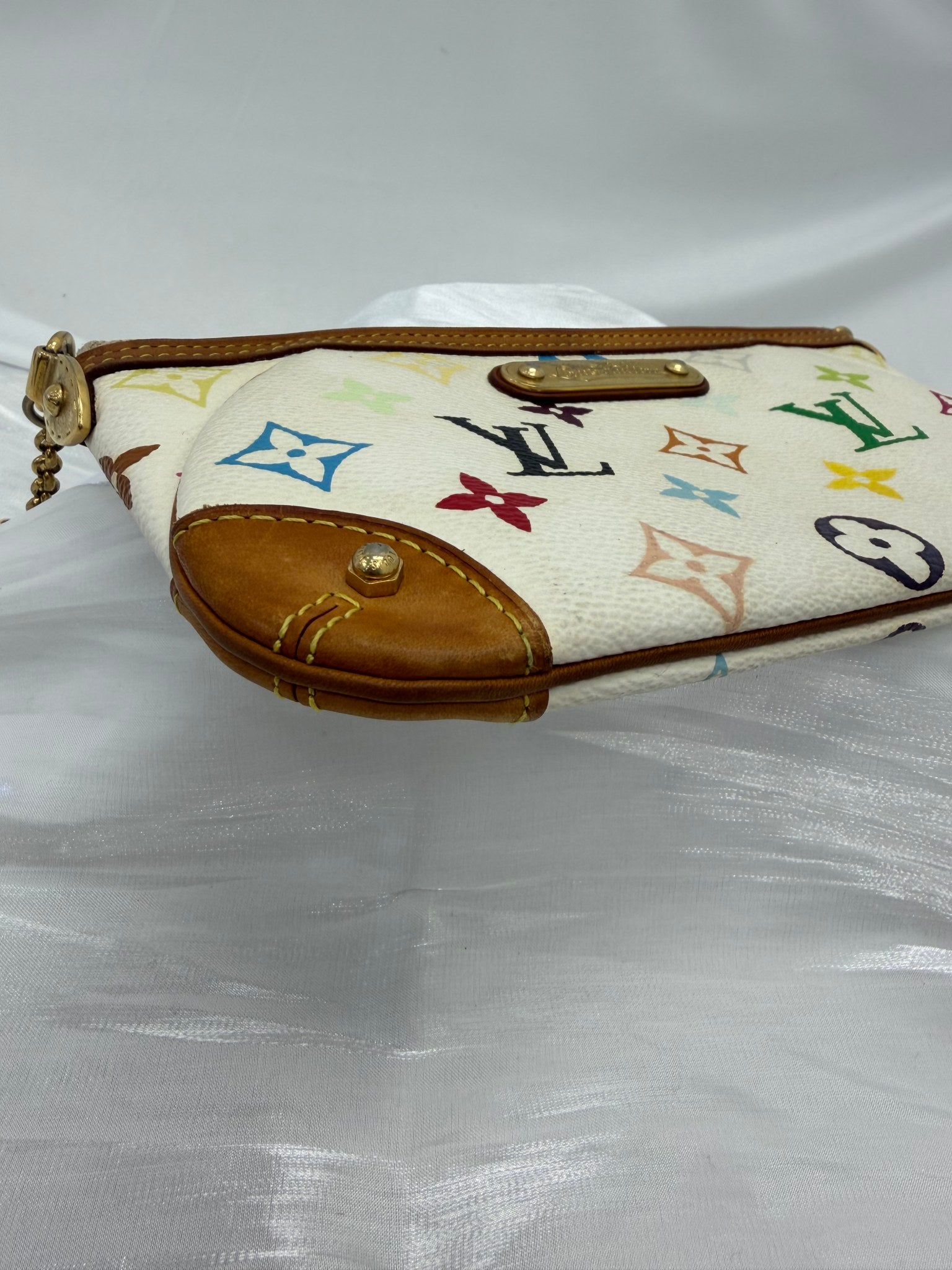 Louis Vuitton White Multicolore Monogram Milla MM Pochette