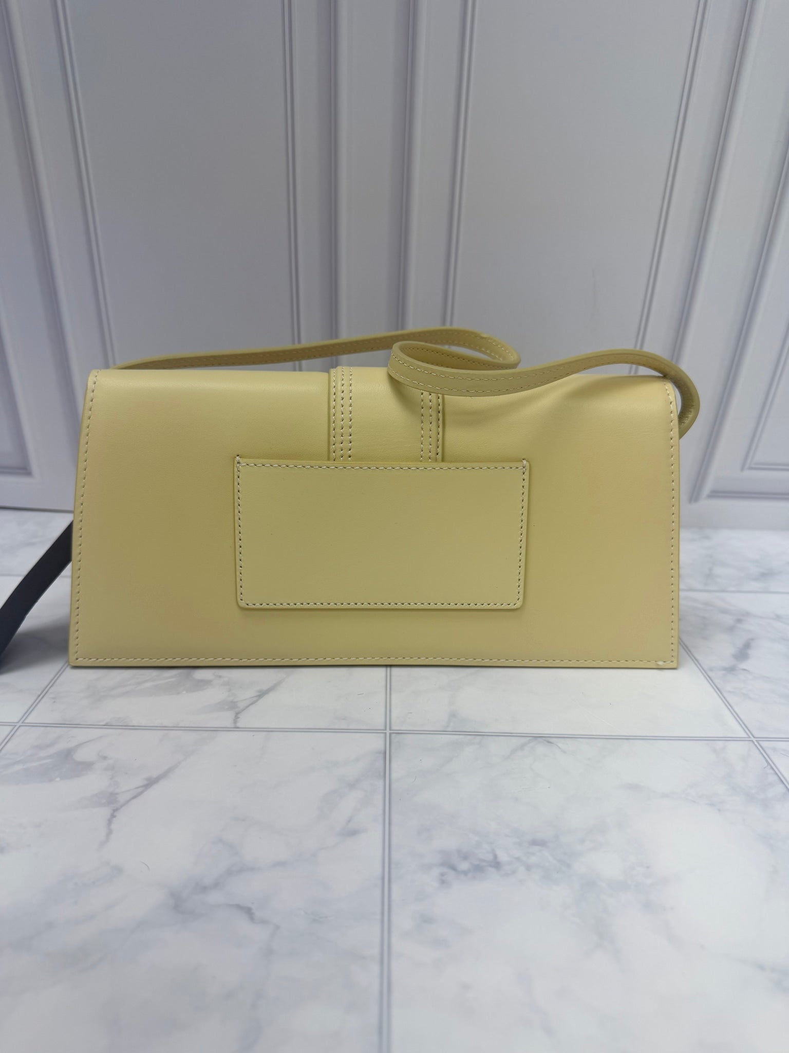 BRAND NEW - Jacquemus Creme Leather Le Bambino Long Shoulder Bag