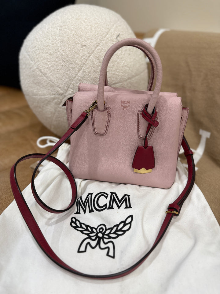 MCM Pink Leather Mini Milla 2way Handbag 