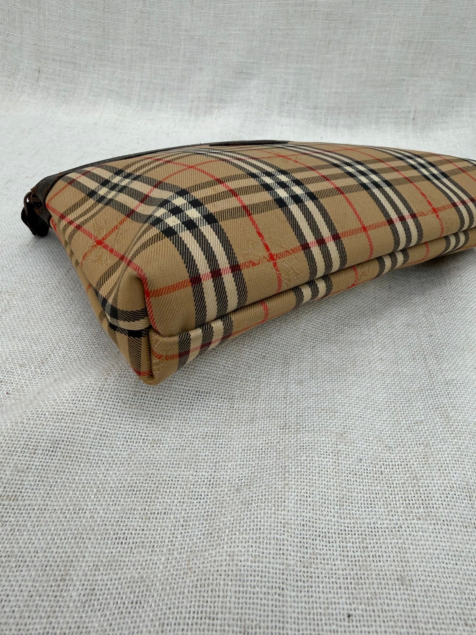 Burberry Vintage Tan Nova Check Cosmetic Bag