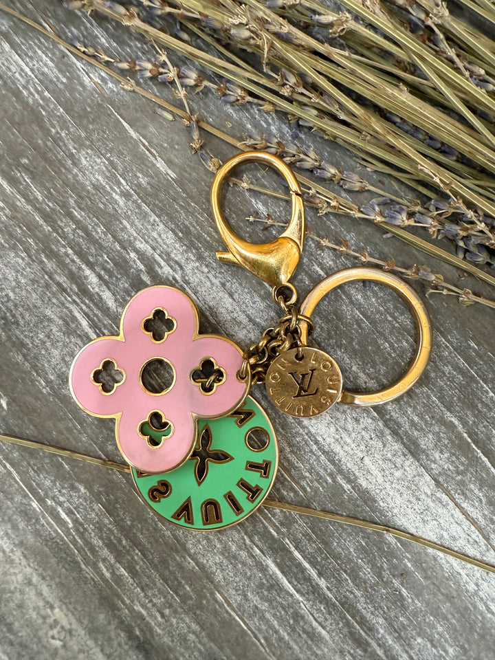 Louis Vuitton Gold & Multicolor Enamel Looping Monogram Bag Charm