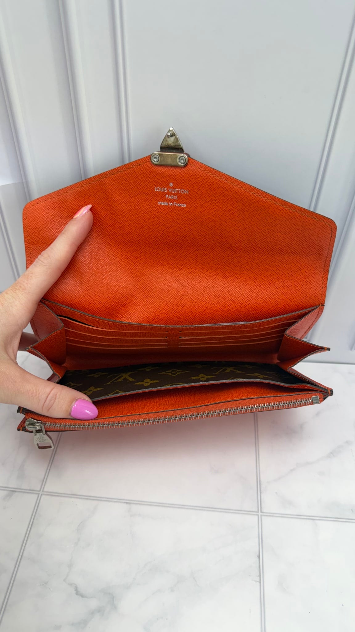 LIKE NEW- Louis Vuitton Monogram & Orange Epi Marie Rose Wallet