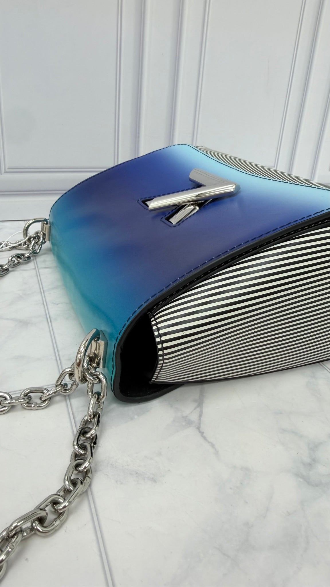 Louis Vuitton Blue Multicolor Epi Leather Twist Chain Handbag 