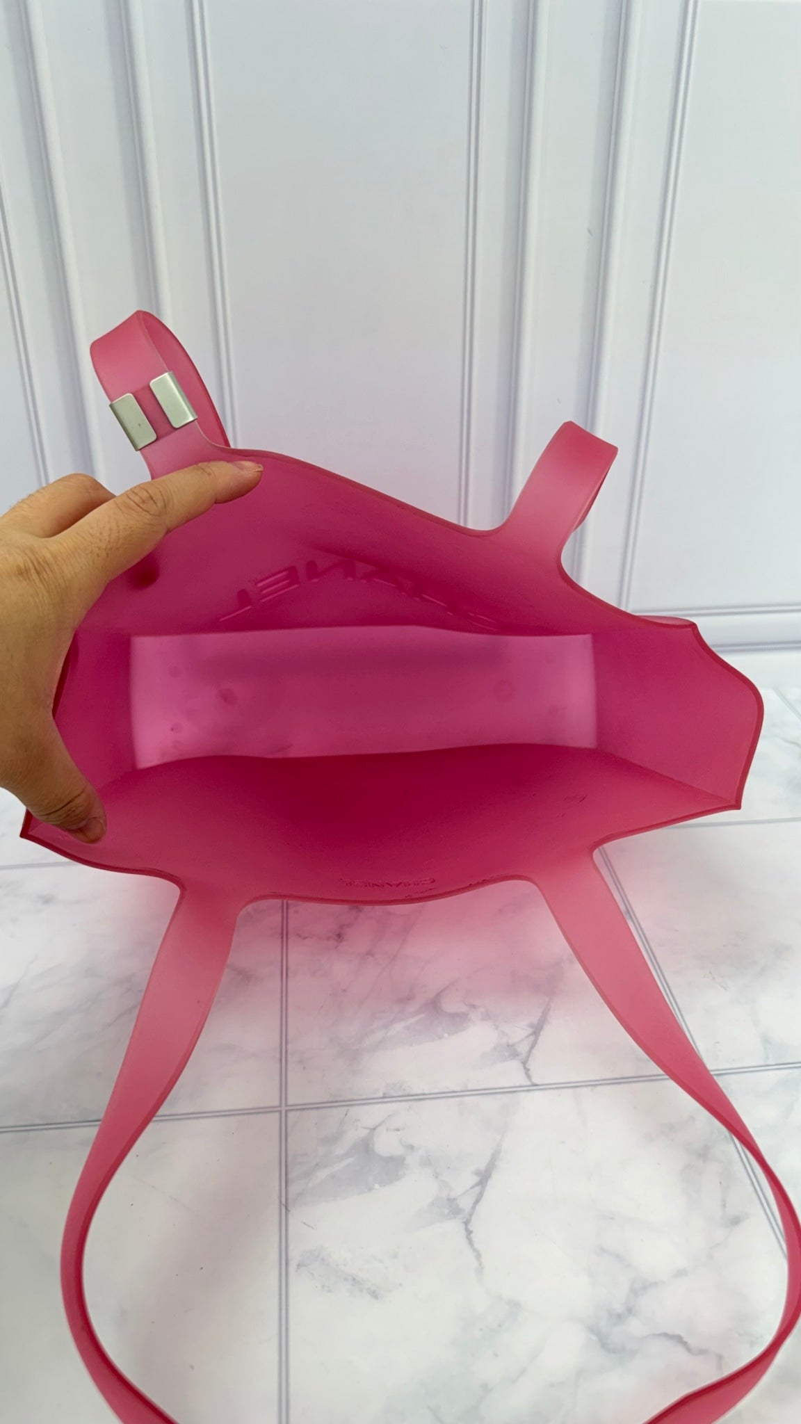 Chanel Pink Translucent Jelly Logo Shoulder Bag 
