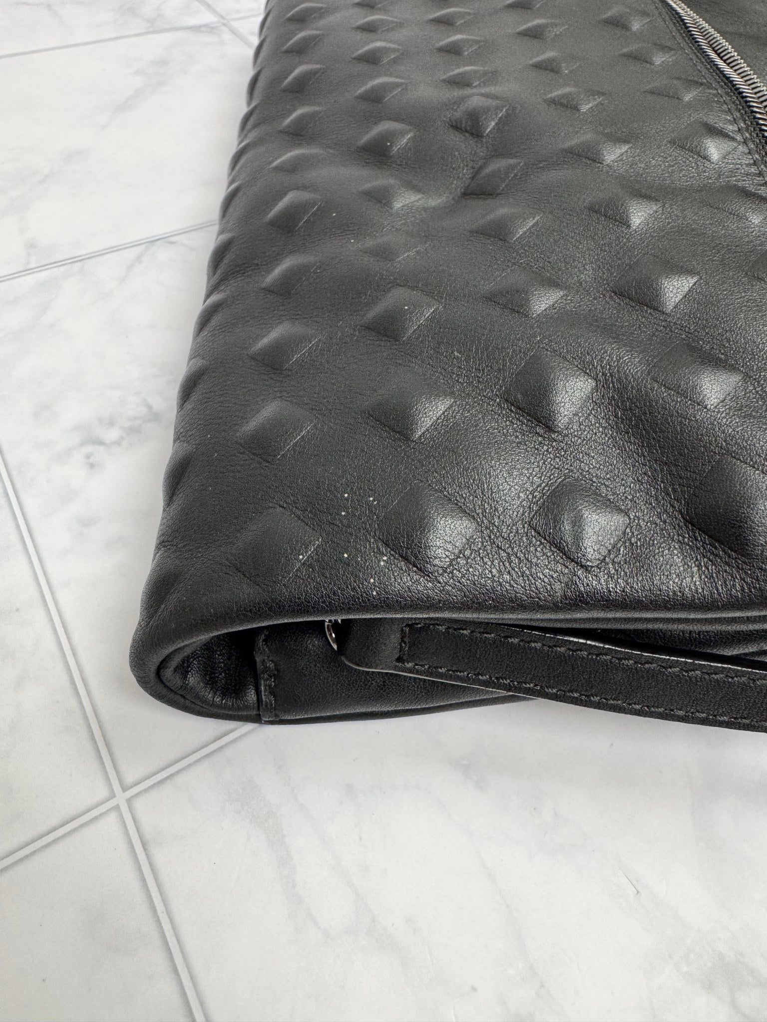MCM Black Leather Studded Crossbody Bag