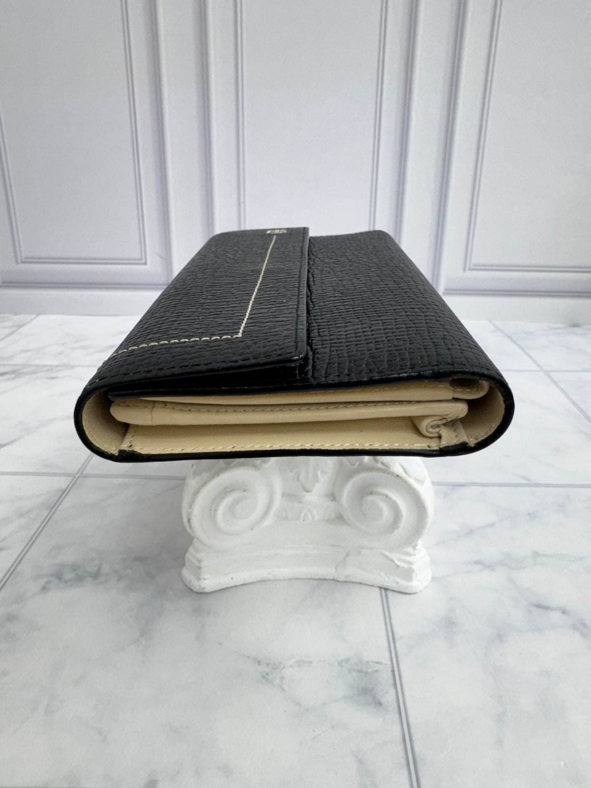 Loewe Black Grained Leather Long Wallet
