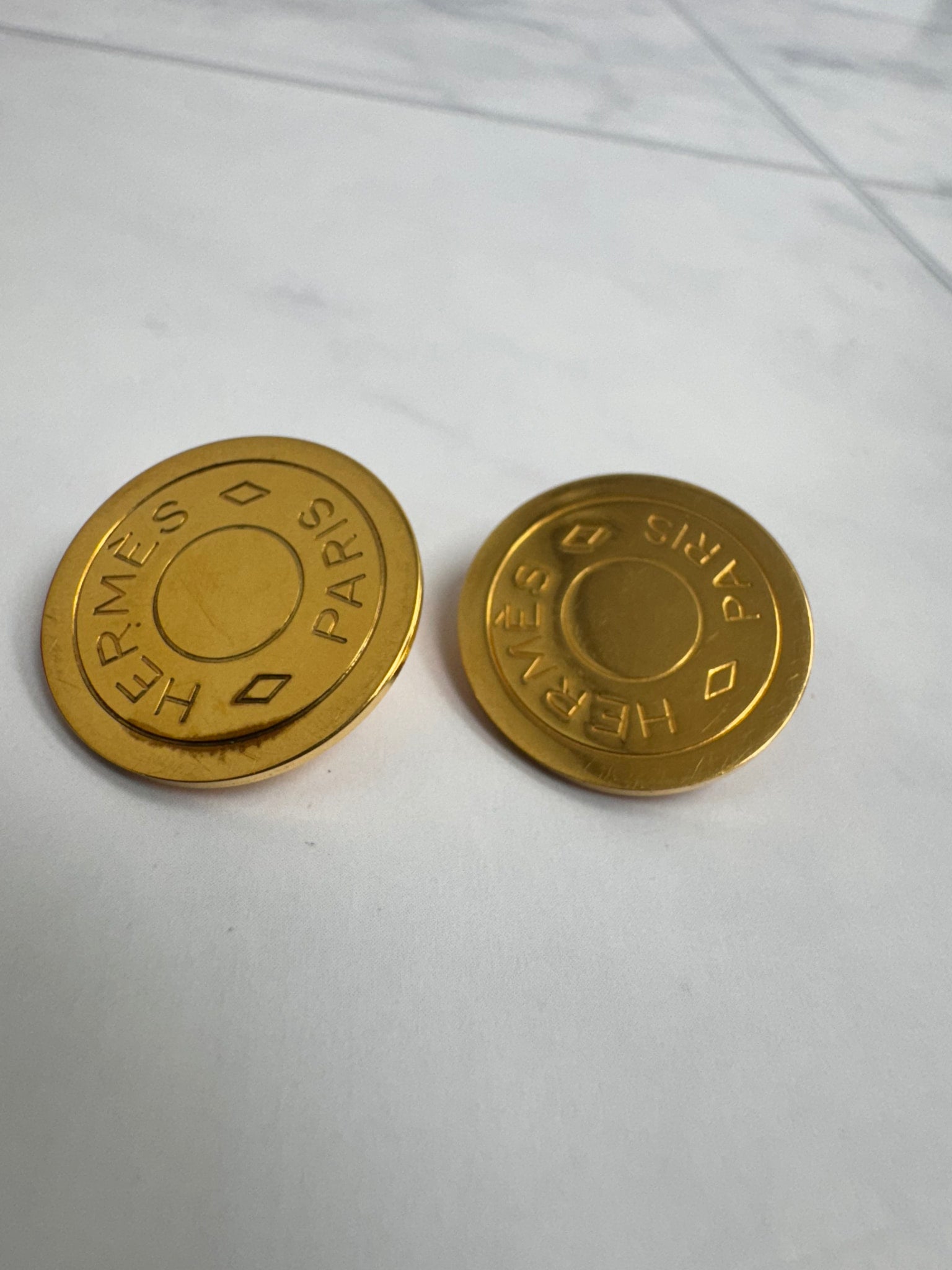 Hermès Gold Clou De Selle Clip-On Earrings