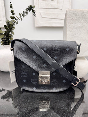MCM Black Visetos Monogram Patricia Crossbody Bag