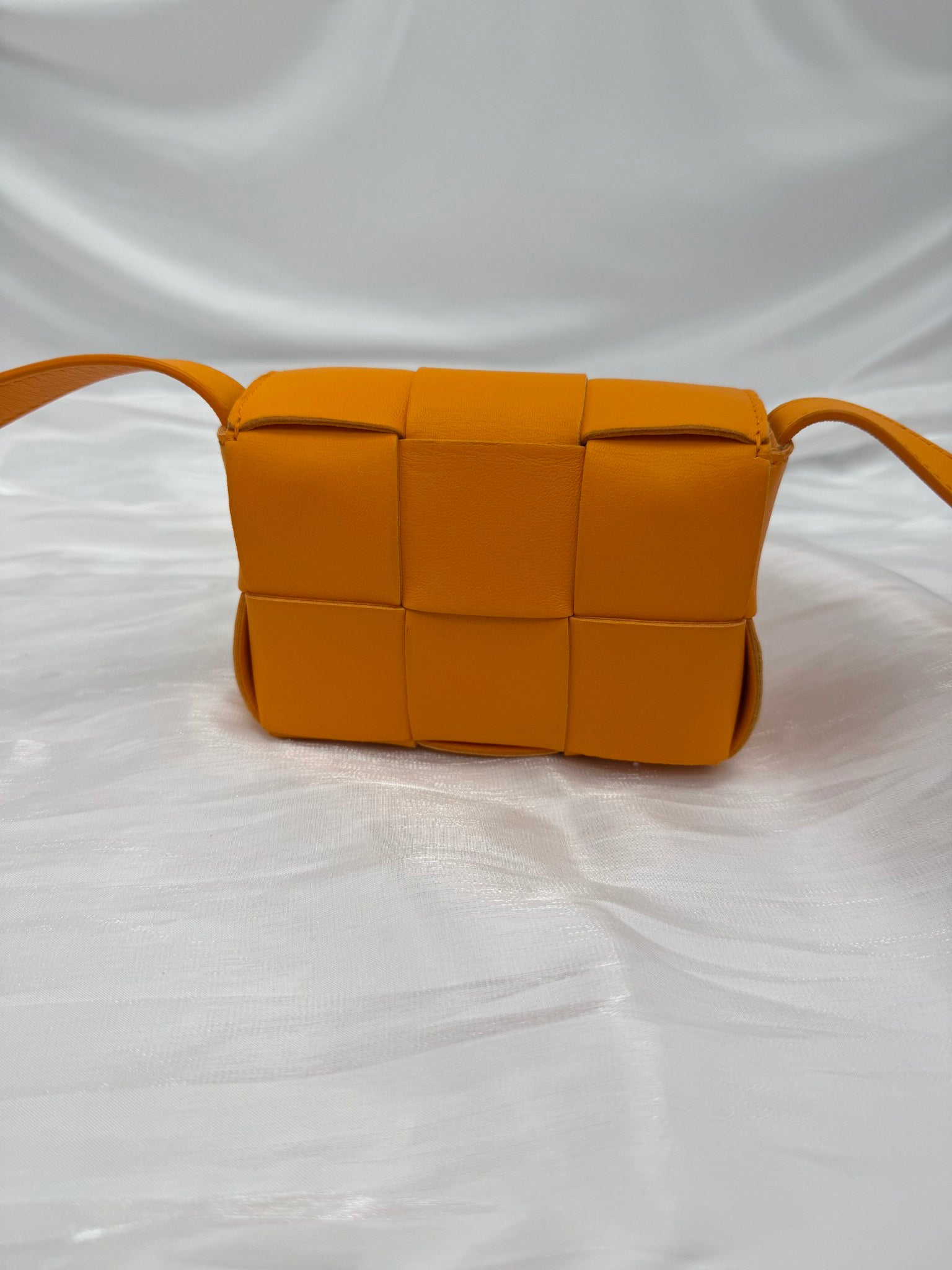 Bottega Veneta Orange Leather Mini Cassette