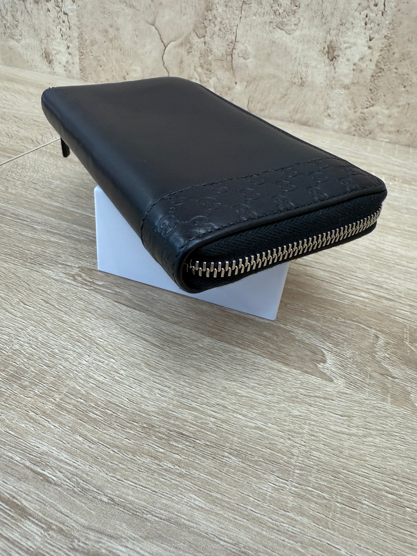 Gucci Black Microguccissima Leather Long Wallet