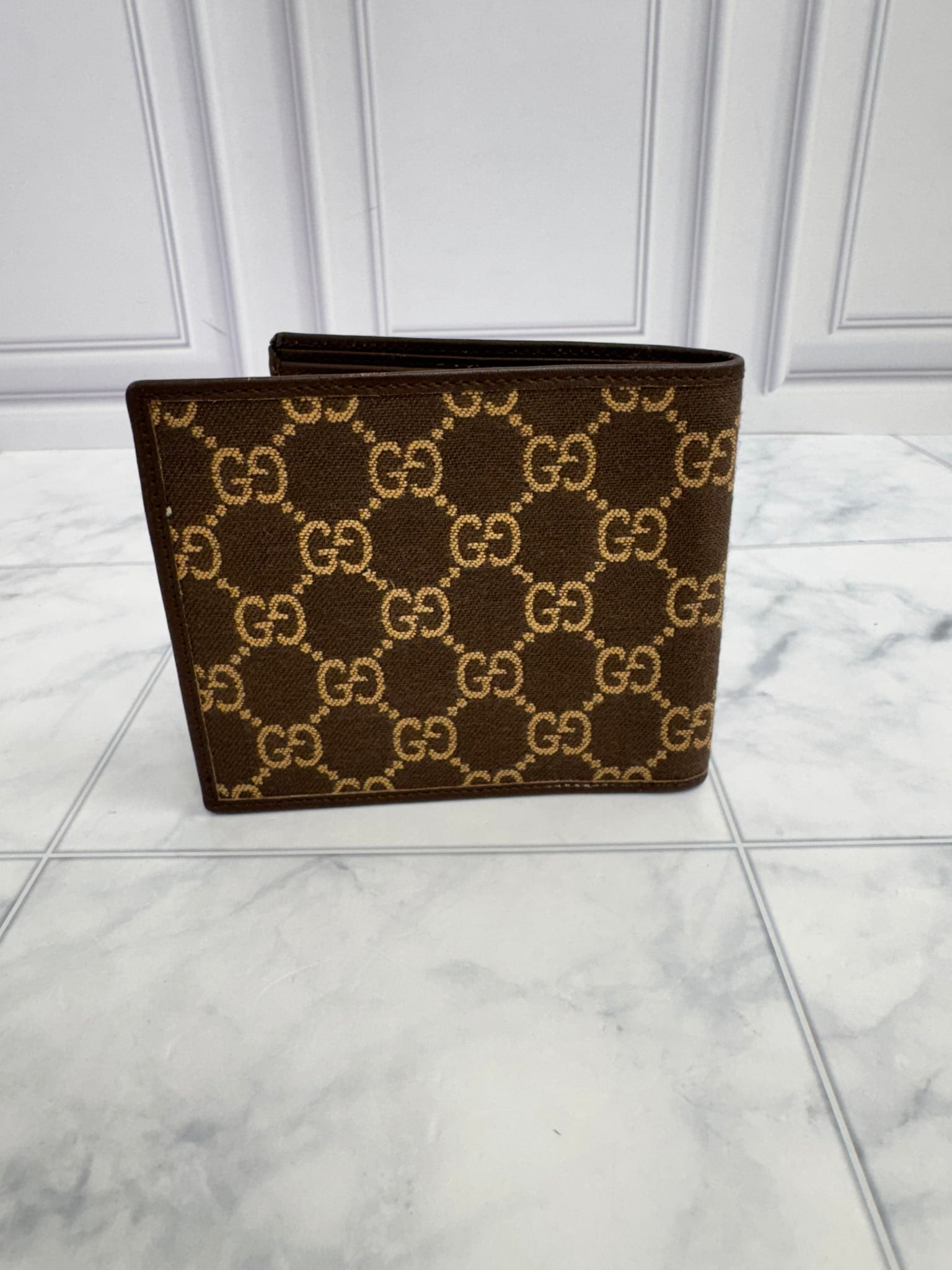 Gucci Brown GG Canvas Bifold Wallet