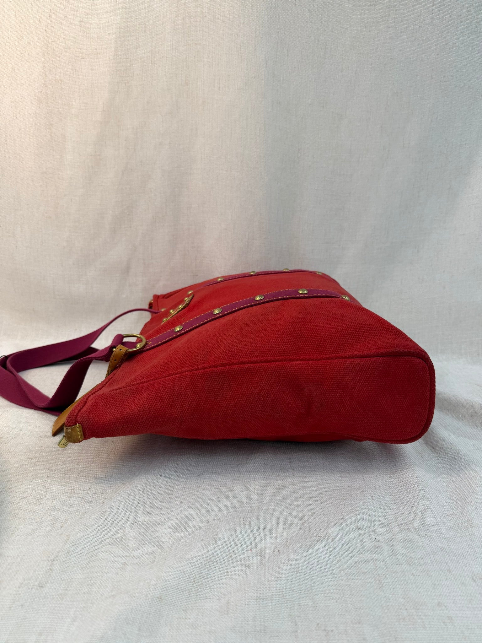 Louis Vuitton Red Canvas Antigua Cabas GM Tote Bag