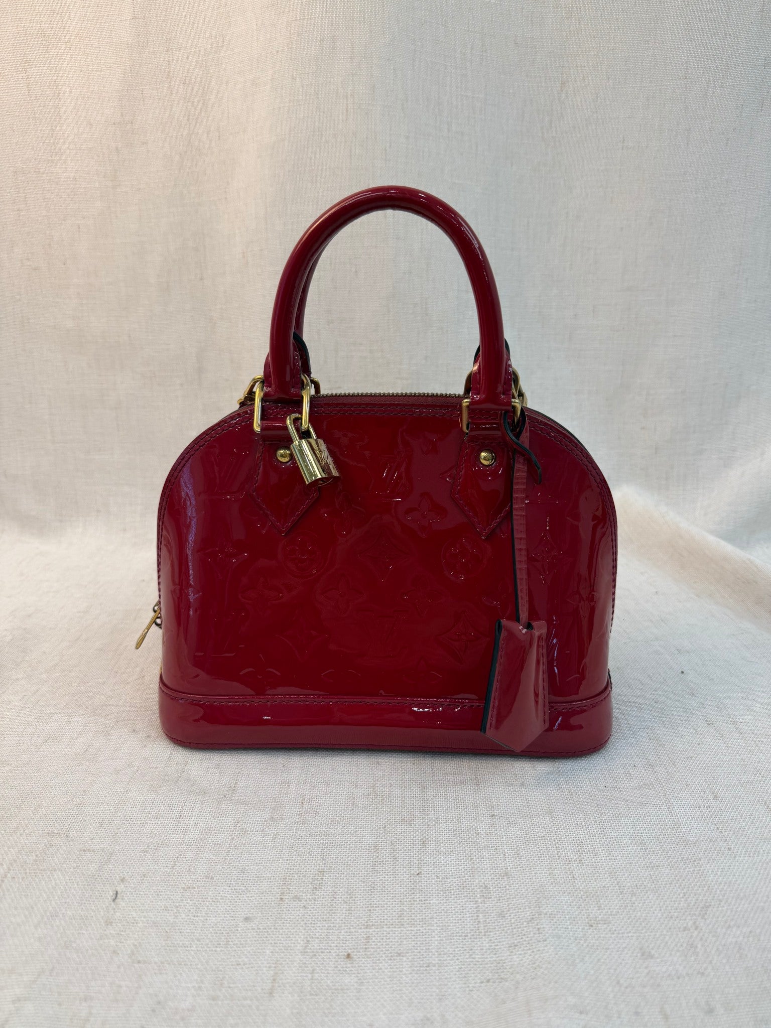 Louis Vuitton Red Vernis Leather Alma BB