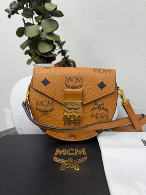 MCM Brown Visetos Patricia Crossbody Bag