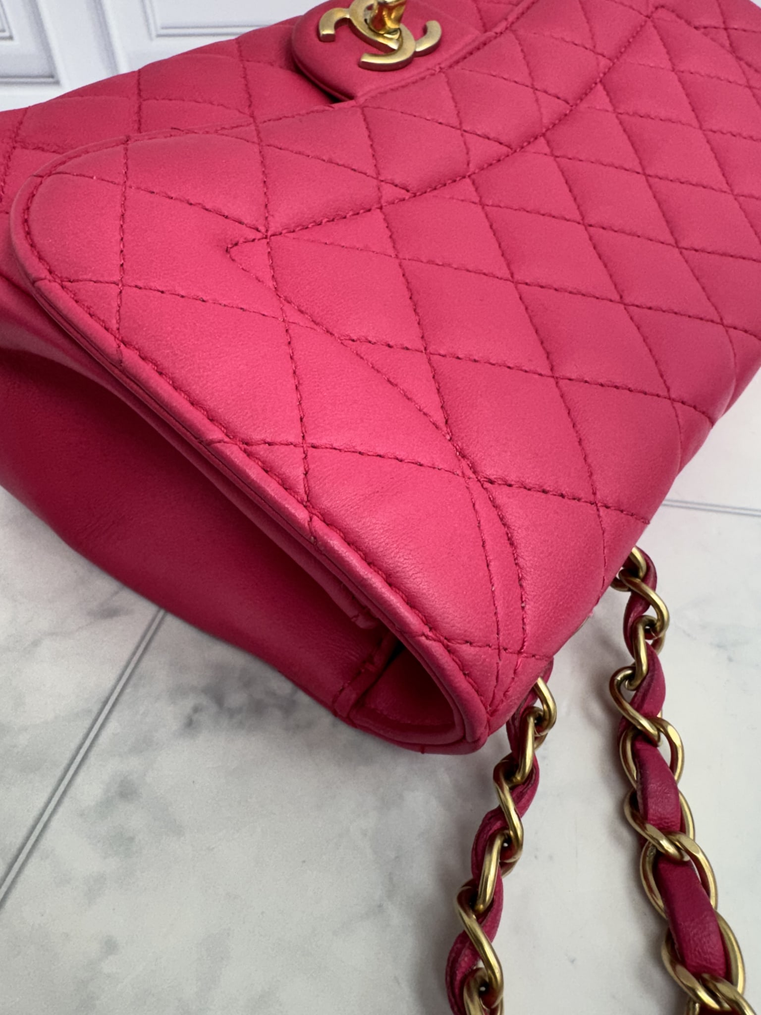 Chanel Pink Quilted Lambskin Mademoiselle Chic Medium Flap Bag