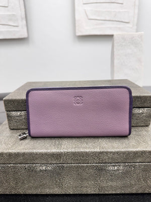 Loewe Purple Leather Zippy Wallet