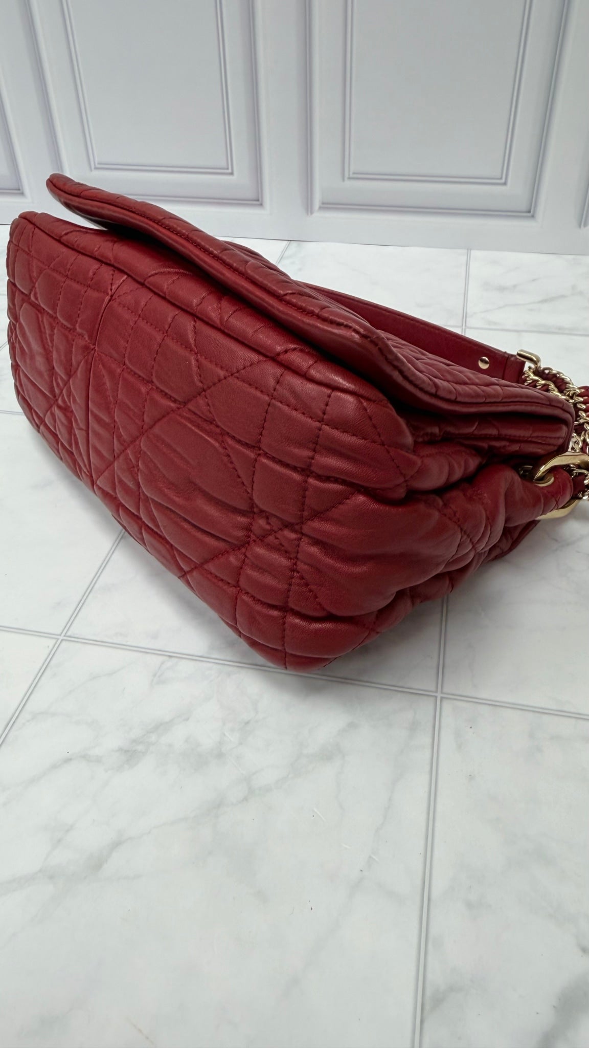 Christian Dior Marmoon Quilted Leather Delices Shoulder Bag