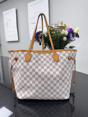Louis Vuitton Damier Azur Neverfull Tote Bag MM