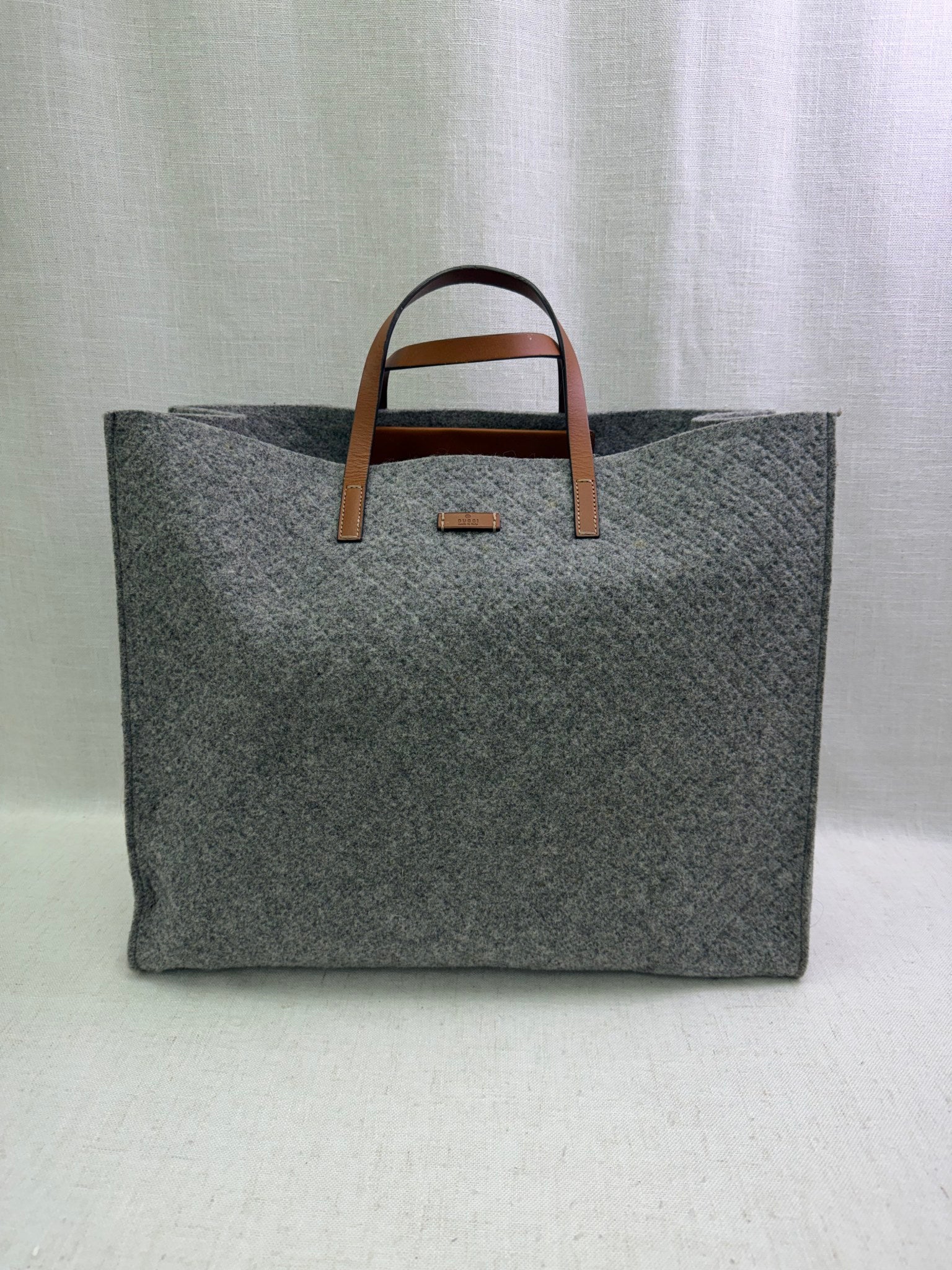 Gucci Grey Diamante Wool Large Tote Bag