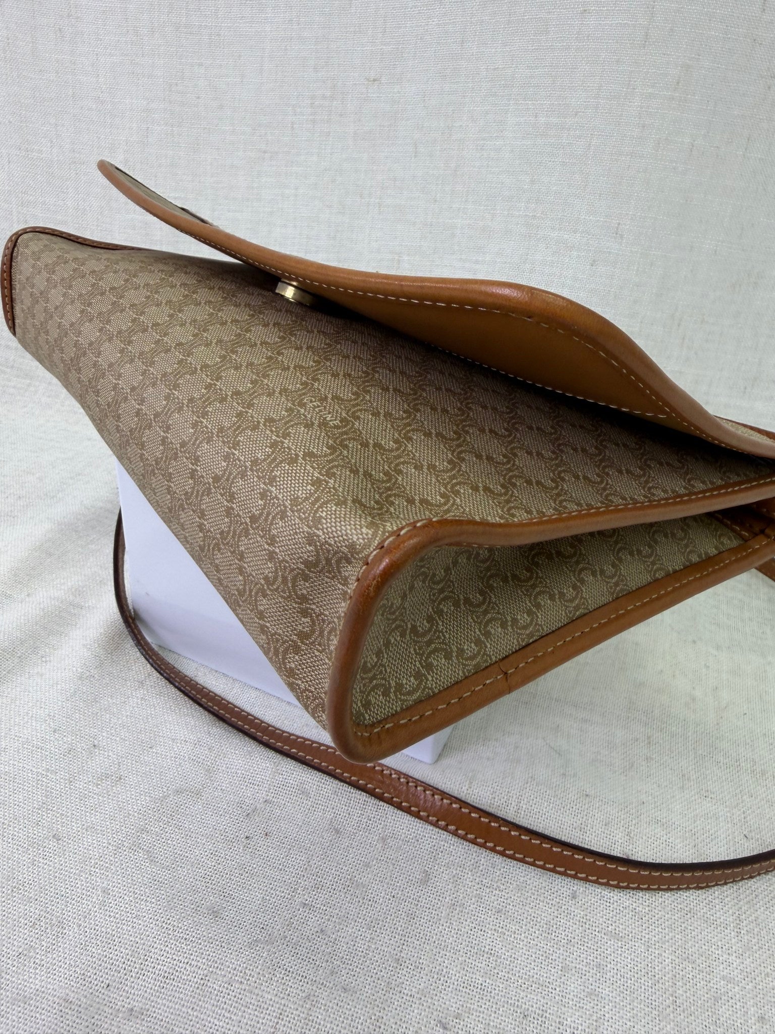 Celine Vintage Macadam Coated Canvas Crossbody Bag