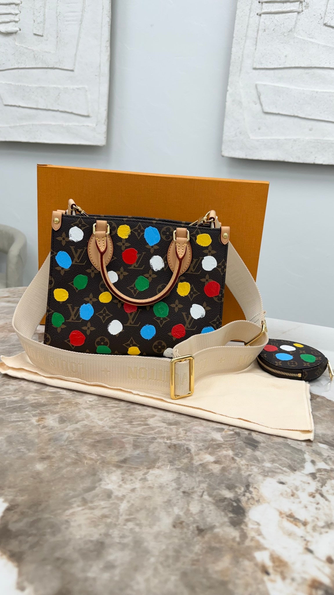BRAND NEW - Louis Vuitton Monogram Kusama Painted Dots On The Go PM