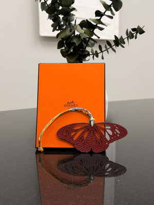 Hermes Wine & Brown Butterfly Bag Charm