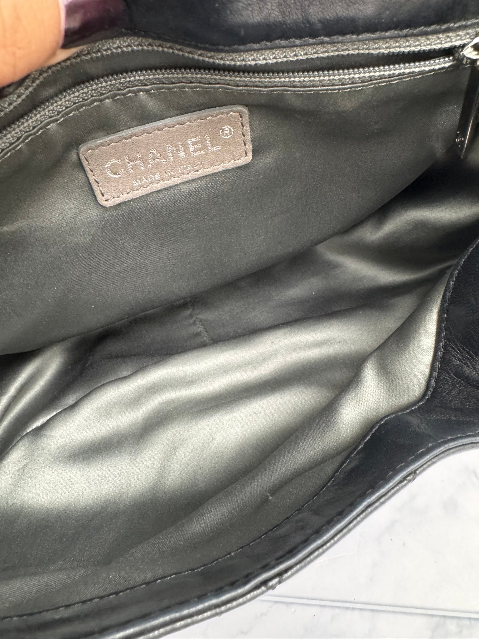 Chanel Black Diamond Quilted Sharpei Small Flap Bag
