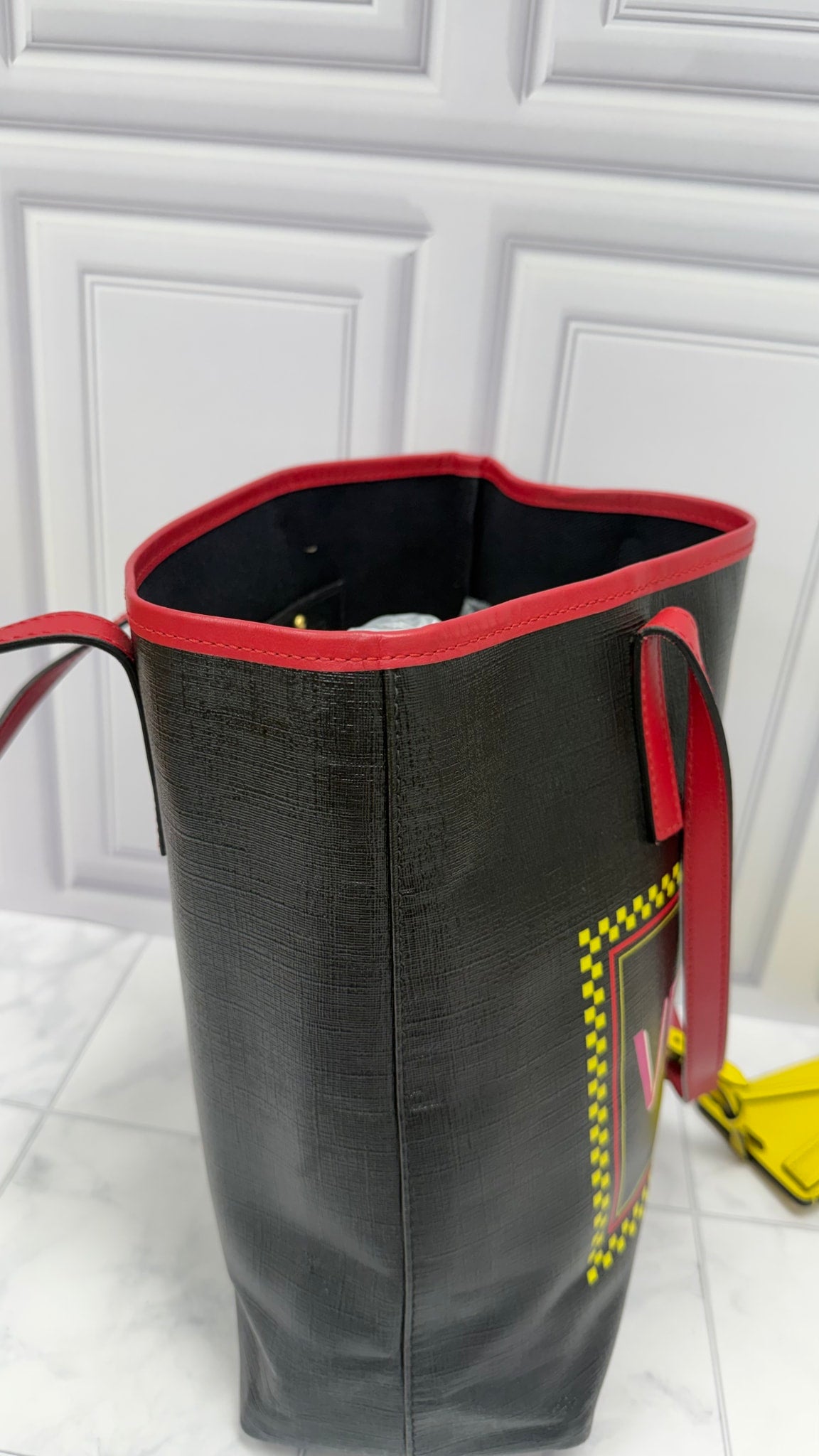 Versace Black Leather Tote Bag