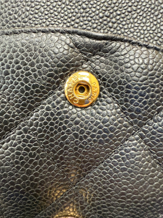 Chanel Black Caviar Leather Jumbo Classic Double Flap 