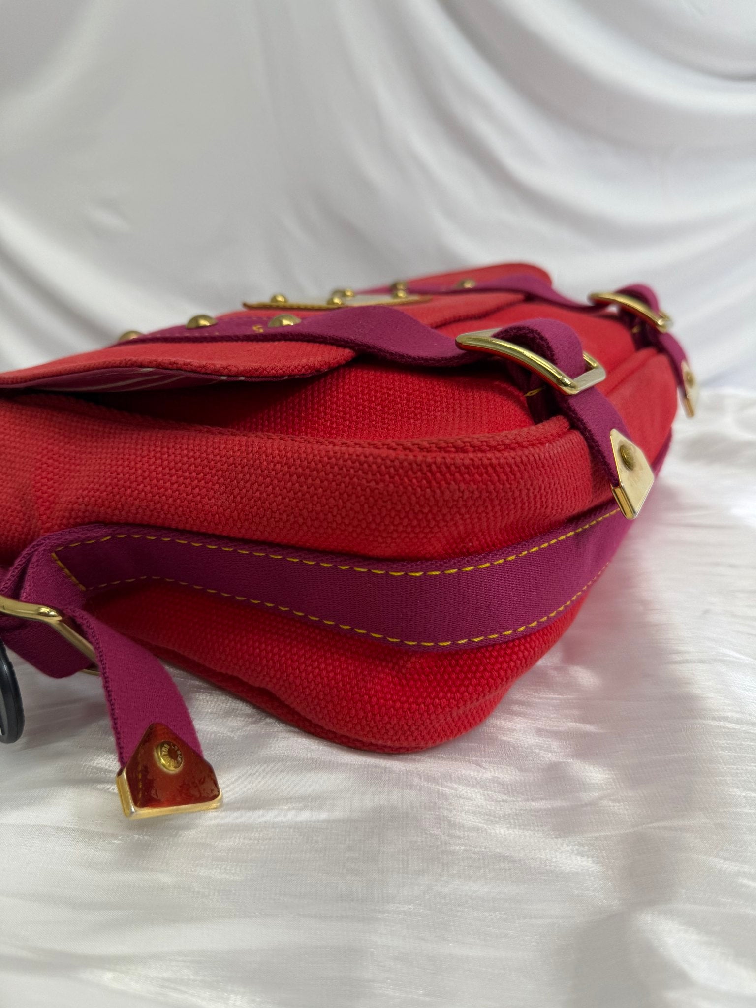 Louis Vuitton Red Canvas Antiqua Messenger Bag