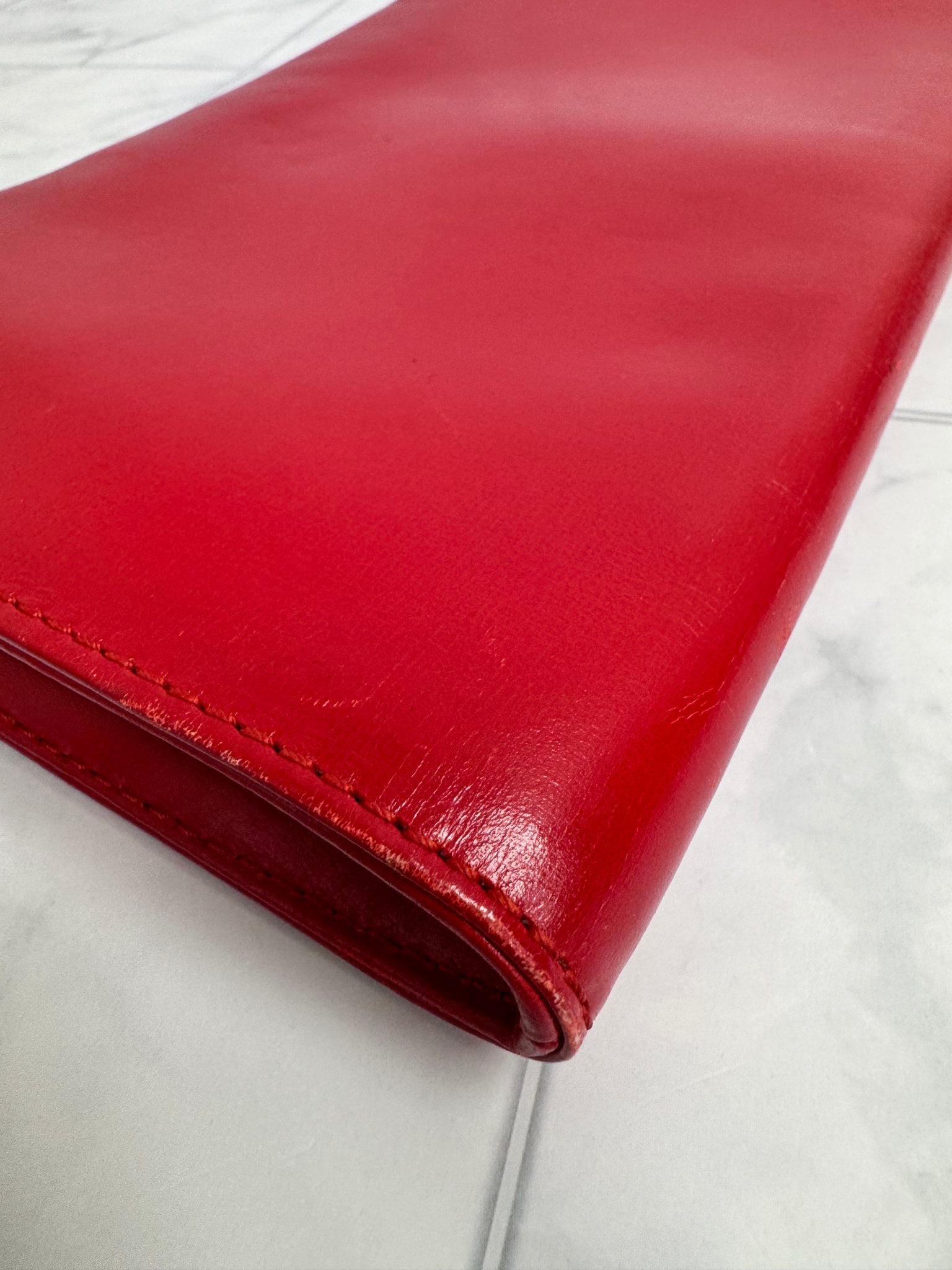 Louis Vuitton Red Epi Leather Opera Aegean Clutch