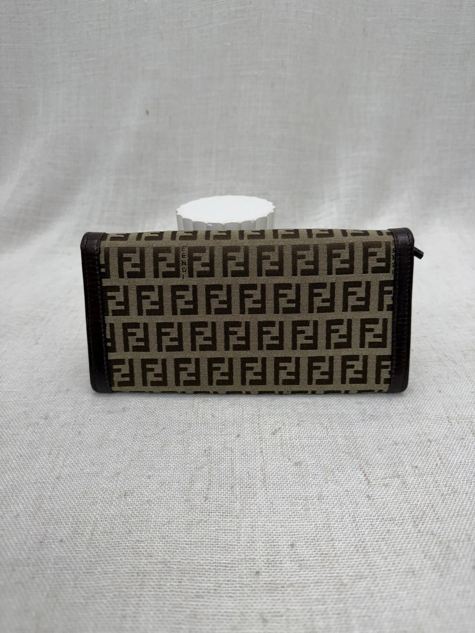 Fendi Brown Zucca Canvas Long Wallet