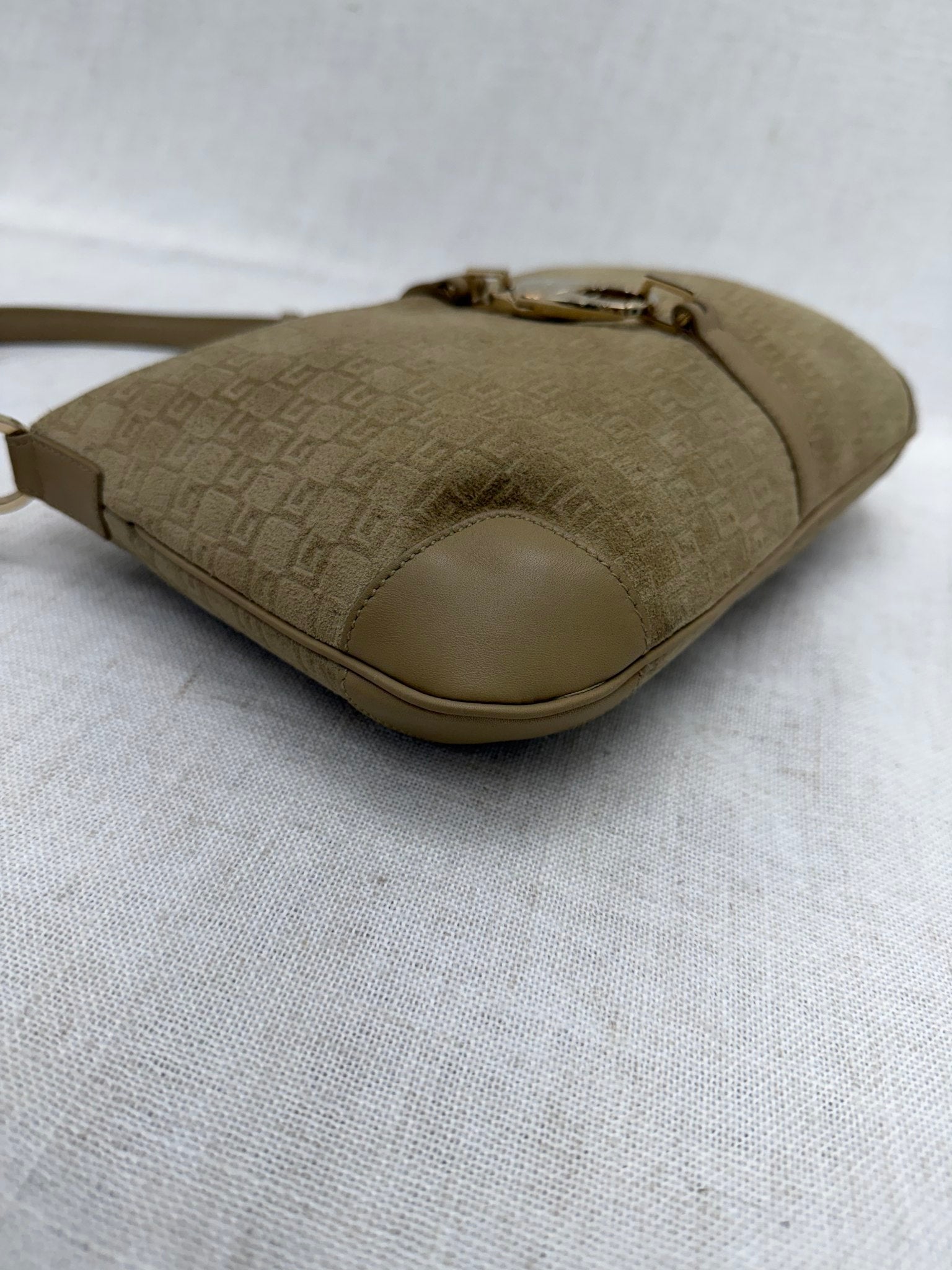 Gucci Tan Suede G Shoulder Bag