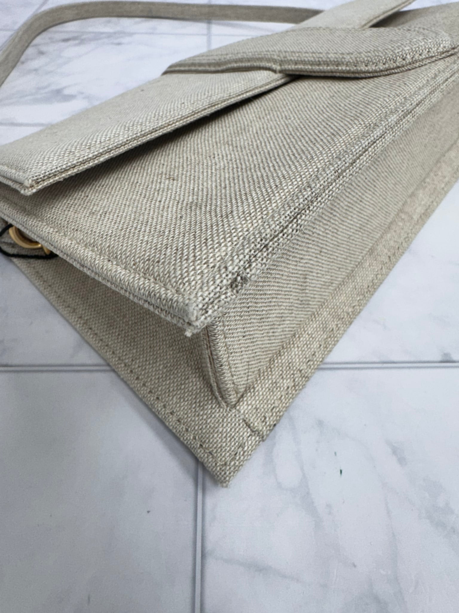 Jacquemus Beige Canvas Le Bambino Long Shoulder Bag