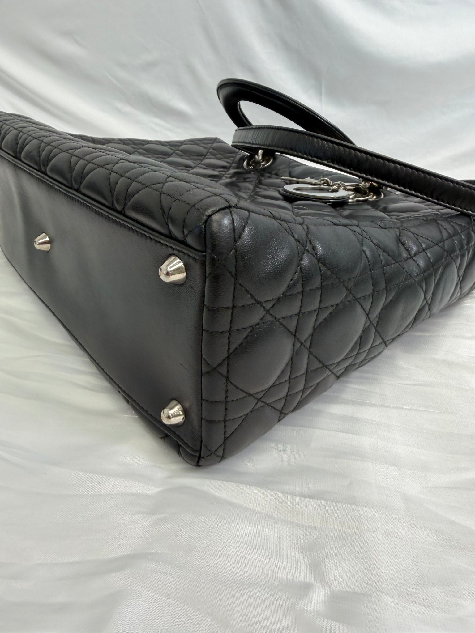 Christian Dior Black Cannage Lambskin Large Lady Dior