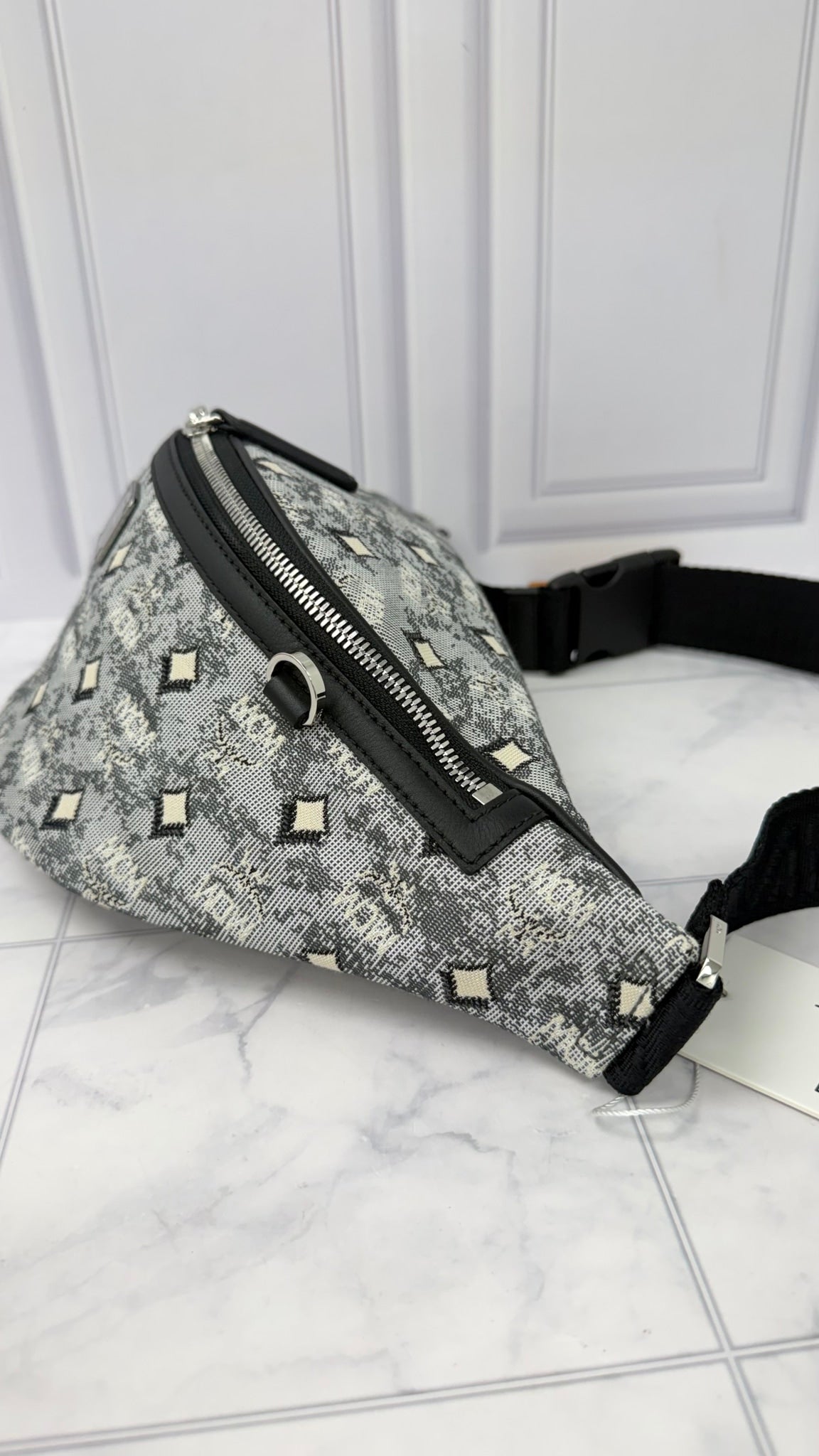 BRAND NEW - MCM Grey Denim Fursten Belt Bag 