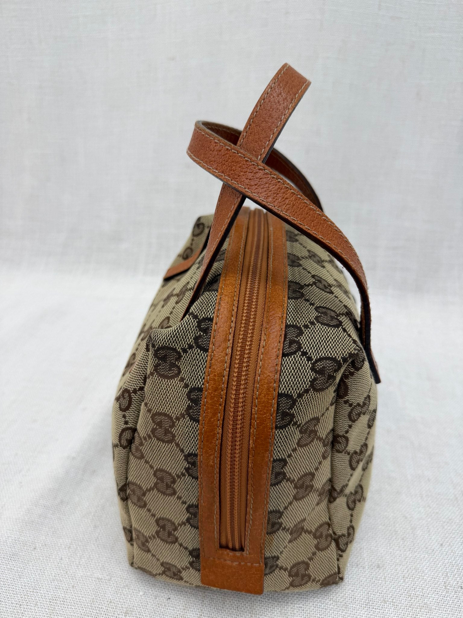 Gucci Tan GG Canvas & Leather Mini Dome Handbag