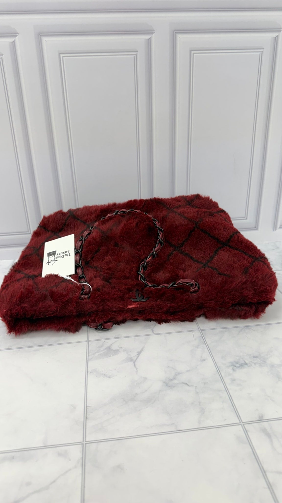 Chanel Wine Rabbit Fur Orylag Shoulder Bag 