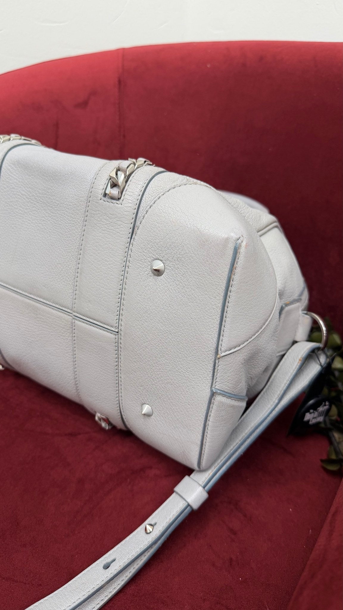 Givenchy Grey Leather Chain Duffle Bag
