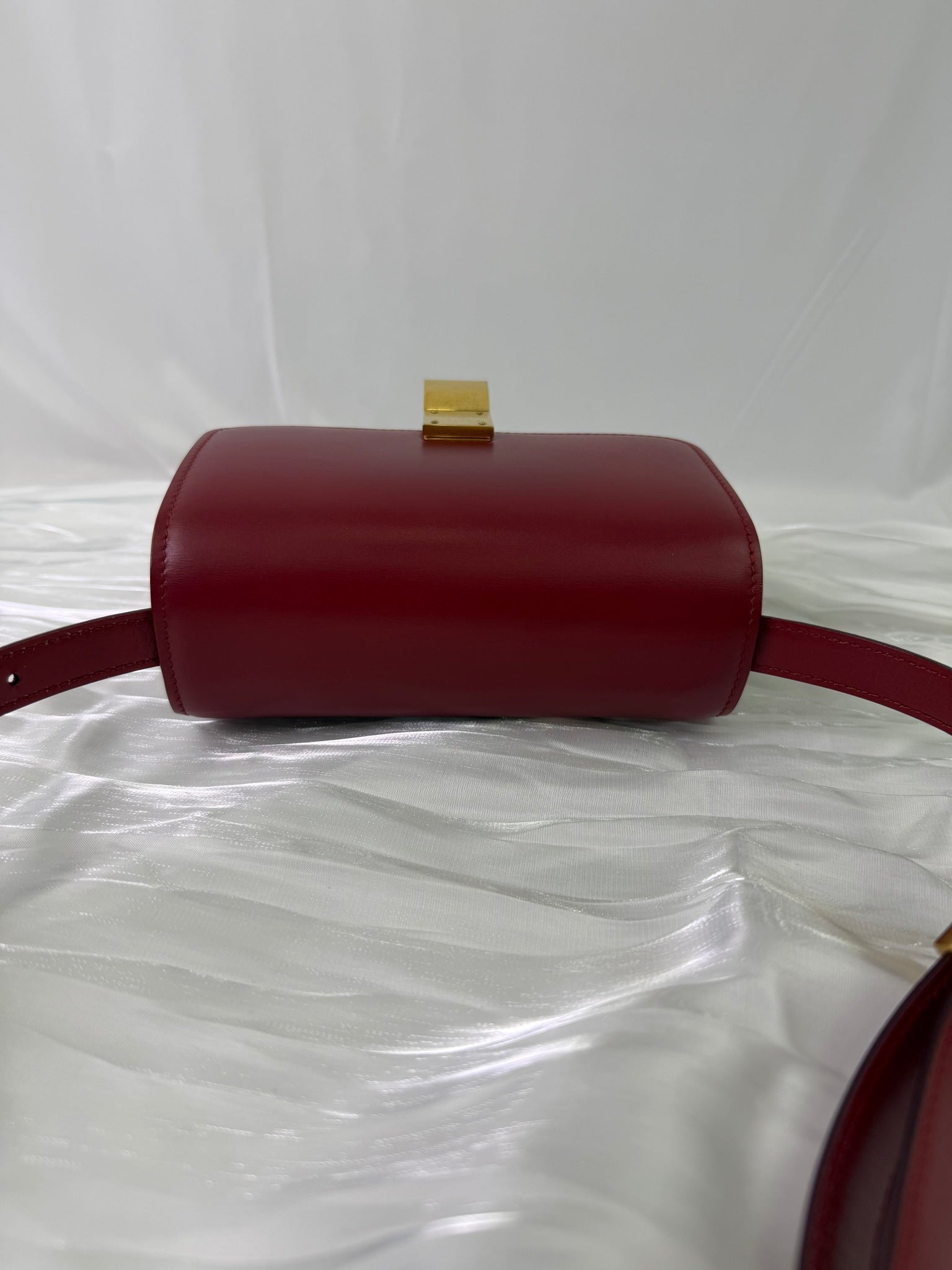 Celine Red Leather Classic Box Bag