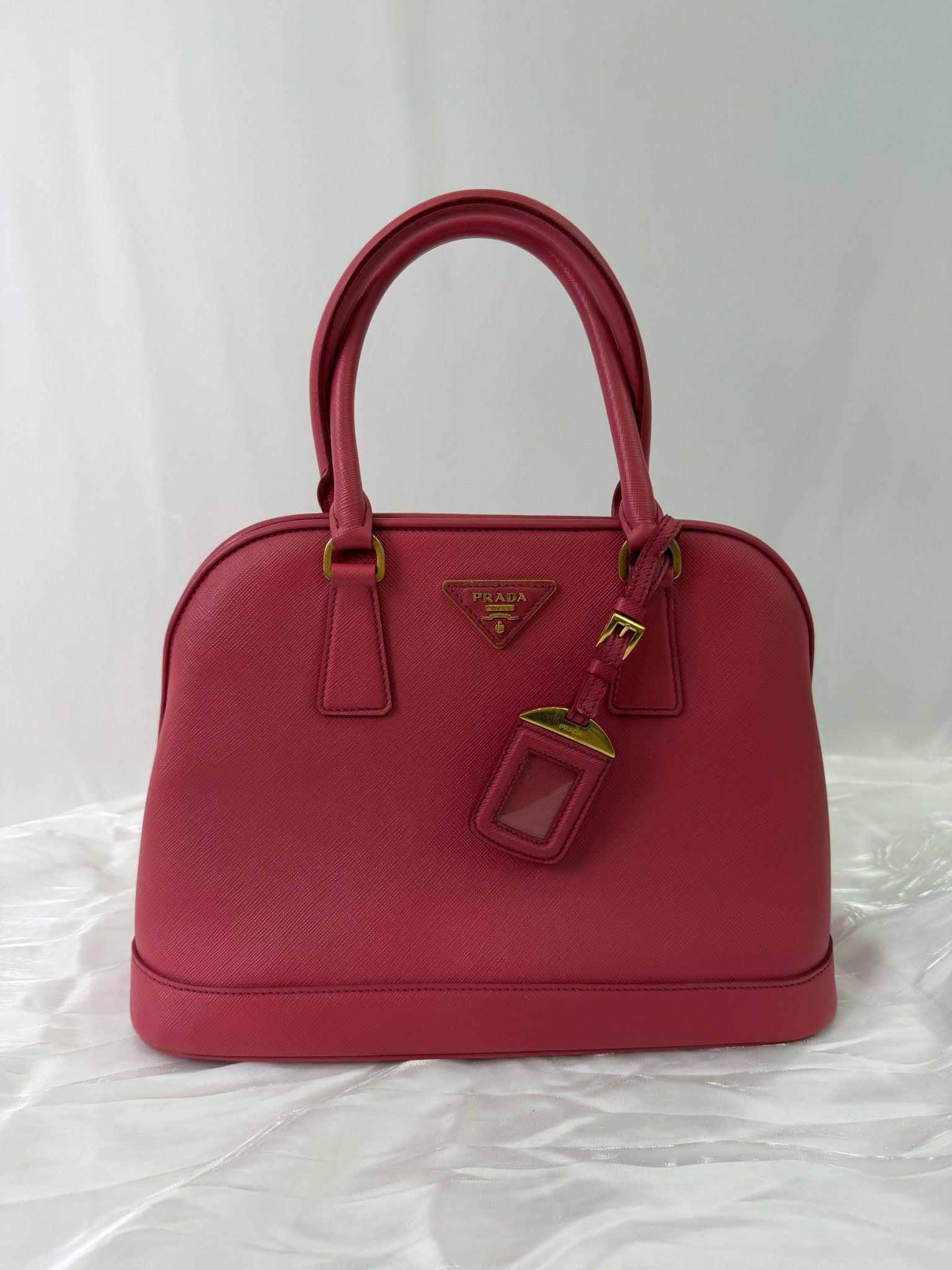 Prada Pink Saffiano Leather Dome Bag