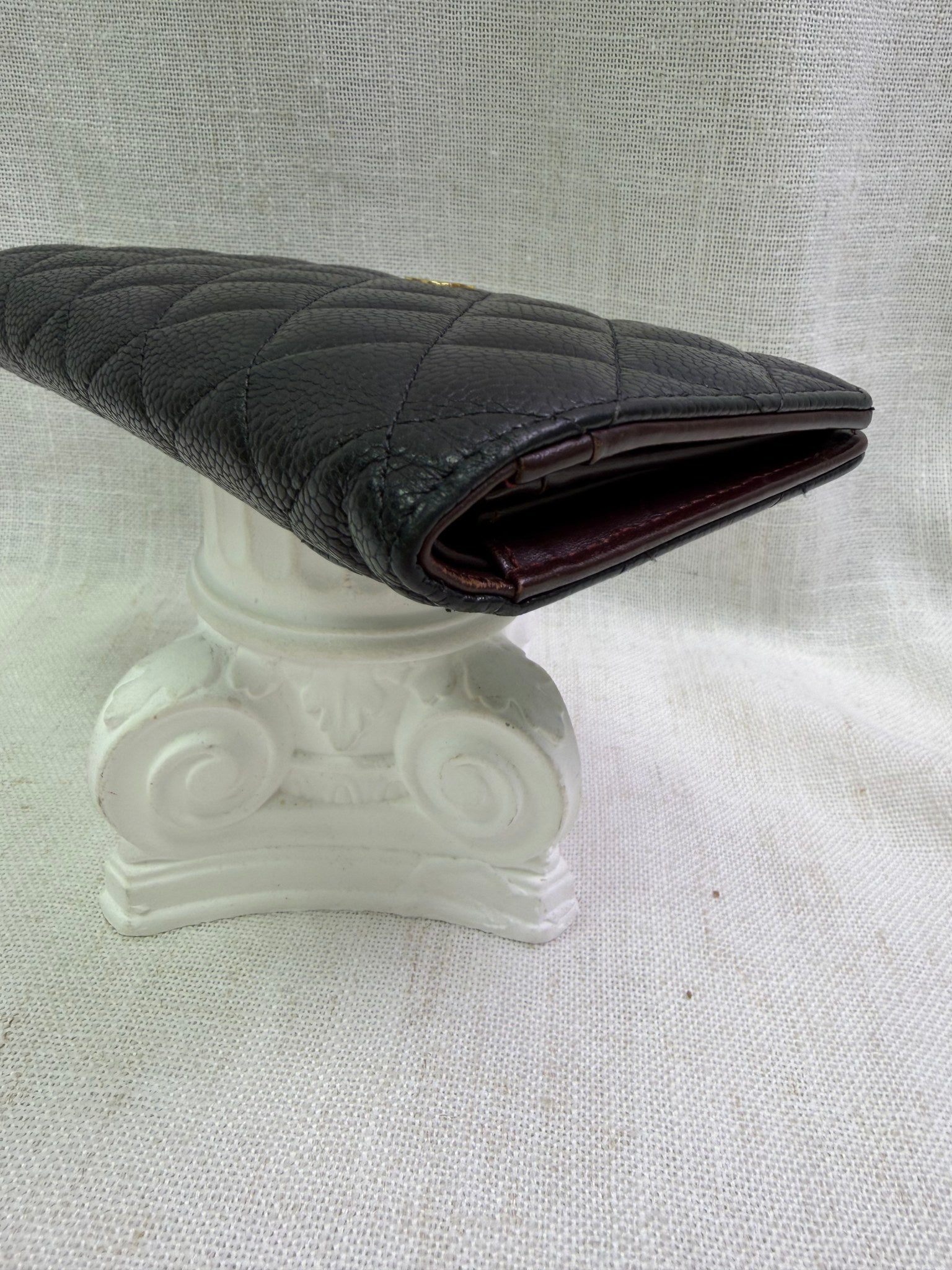 Chanel Black Quilted Caviar Long Wallet