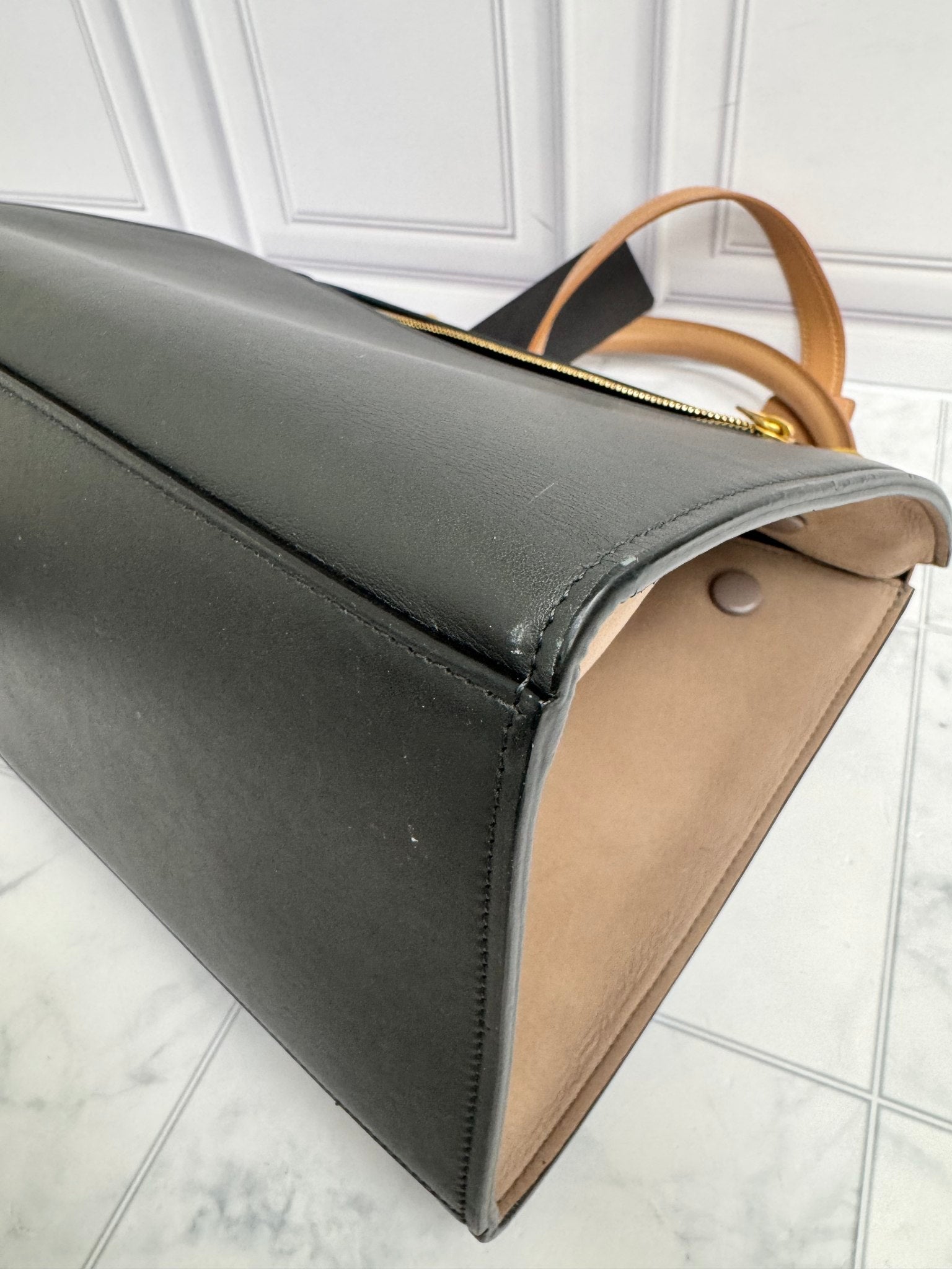 Celine Tan And Black Leather Trapeze 2Way Bag