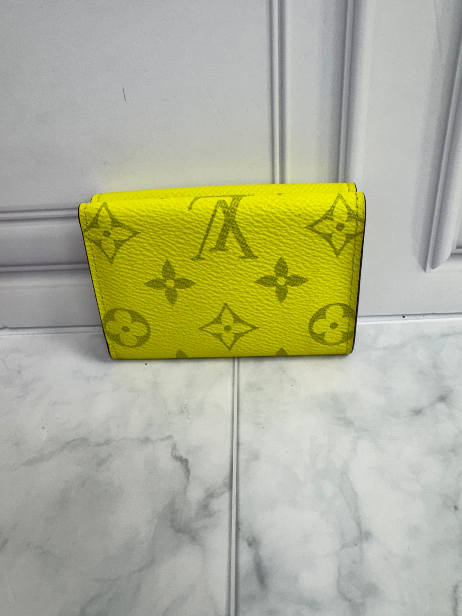 Louis Vuitton Yellow Monogram Taigarama Discovery Compact Wallet