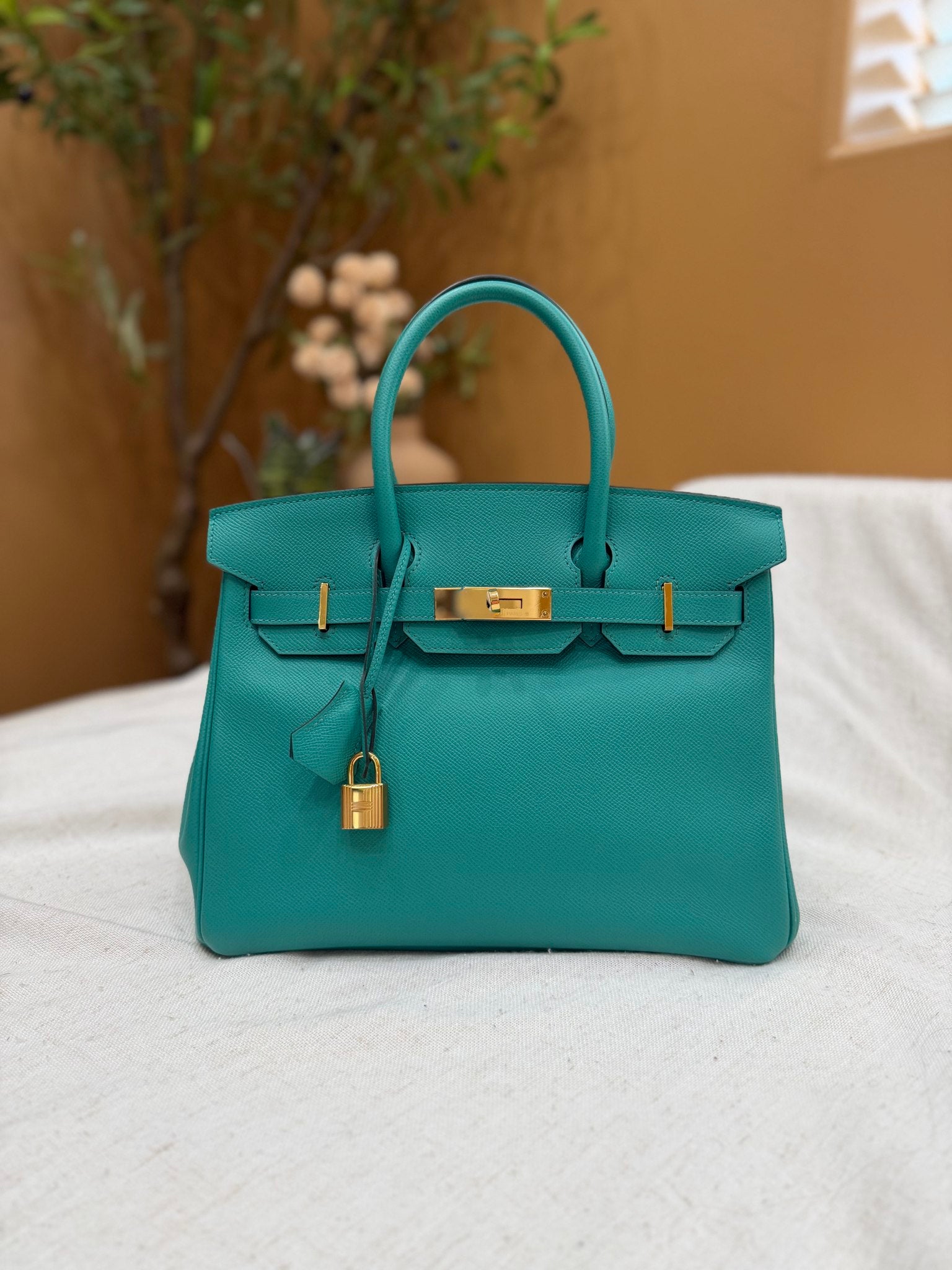 Hermes Vert Verone Epsom Leather Birkin 30 GHW