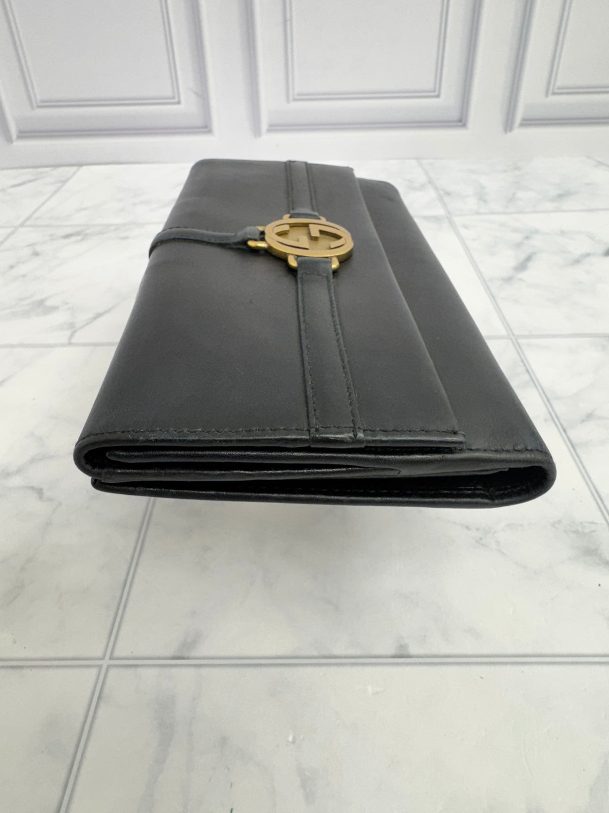 Gucci Black Leather Long Wallet